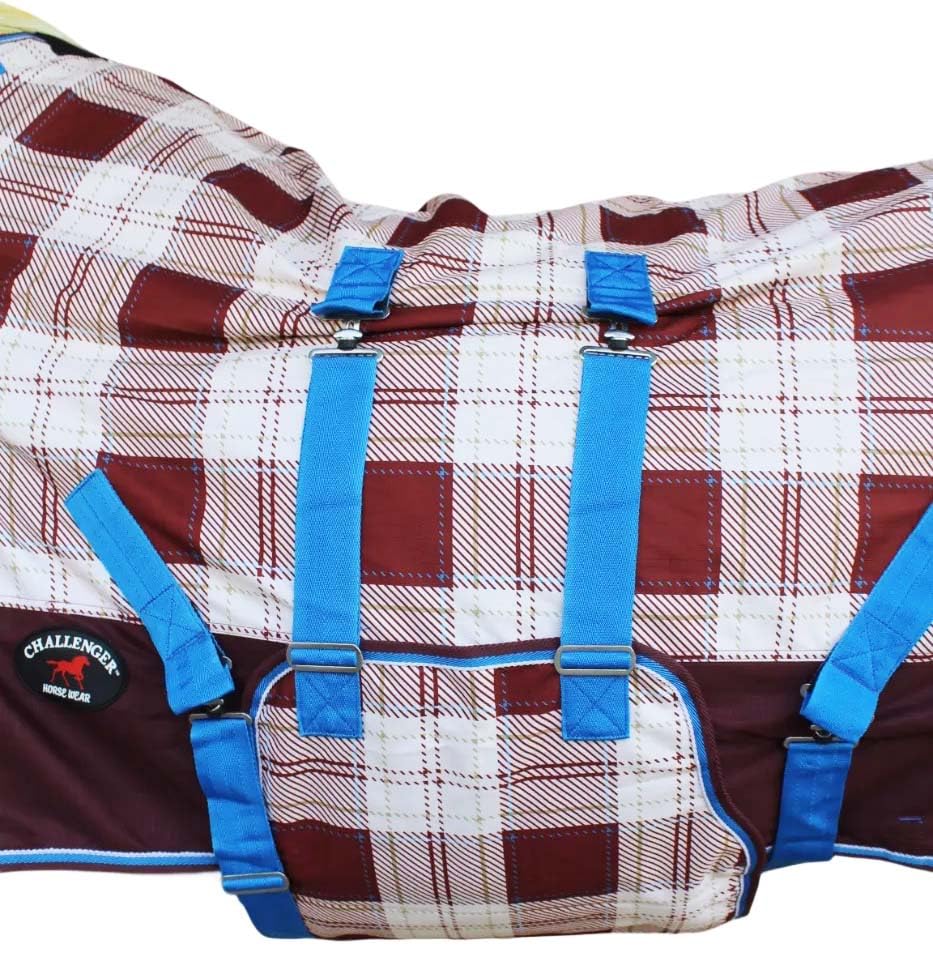 Image of 64 inch Horse Turnout Waterproof Fleece Lined Medium Winter Blanket Serape 3B109LG