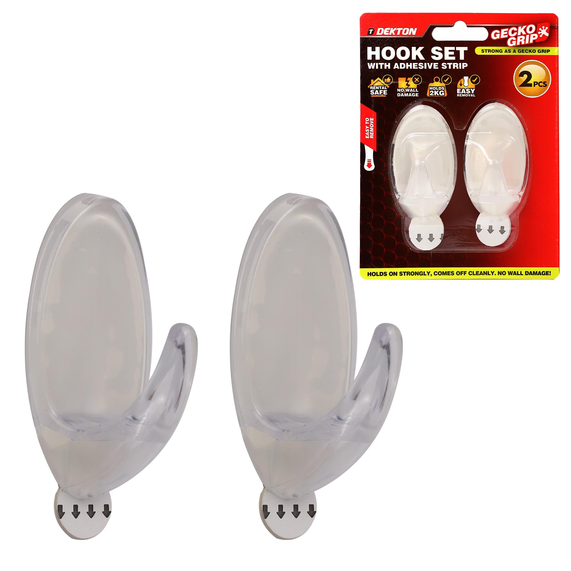 Dekton Geckogrip Hook  Set 2Pc ClearDh04010 from B&Q