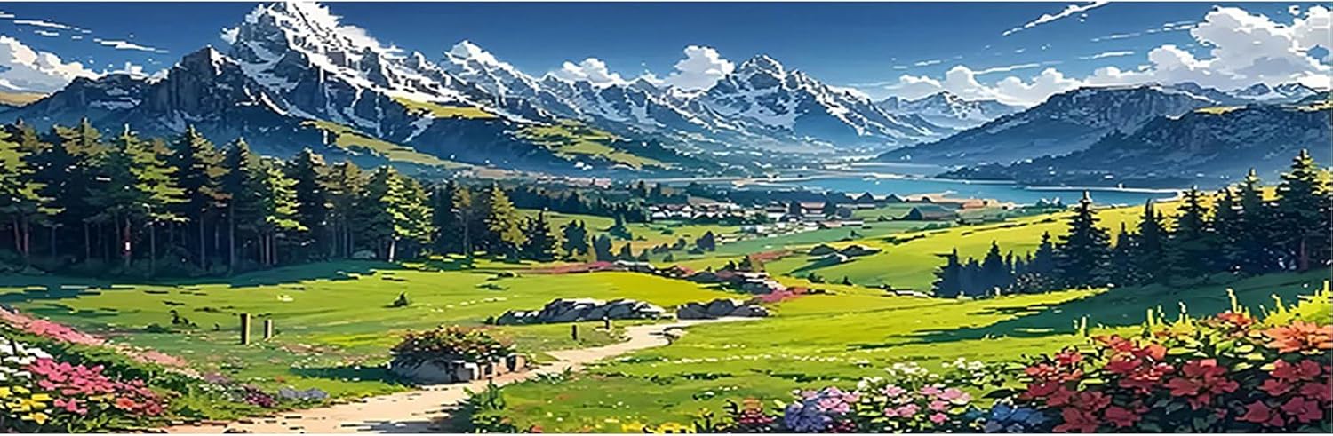 SHEGZHUC 110x50cm Diamond Painting Landschaft Berg Ebene Gr n Diamond Painting Blumen Flach Diamond Painting Diamond Painting Gro  XXL Diamant Malerei Kunst Stickerei Kreuzstich Bilder