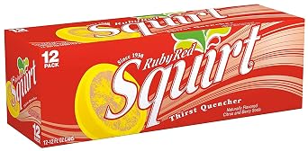 Squirt Ruby Red Grapefruit Soda Soft Drink Cans - 3 Cases (36 Count)