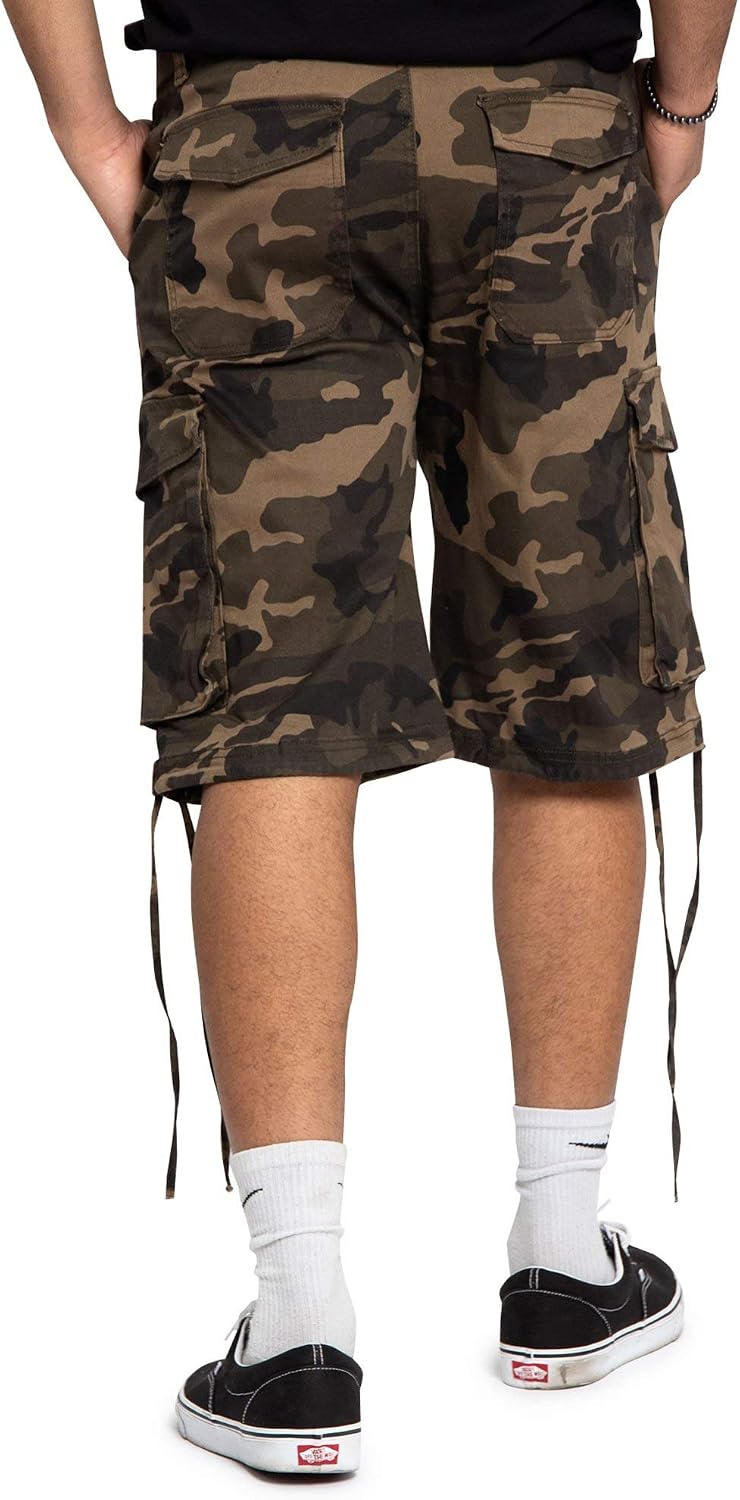 Belted Ripstop Twill Camo Cargo Short 