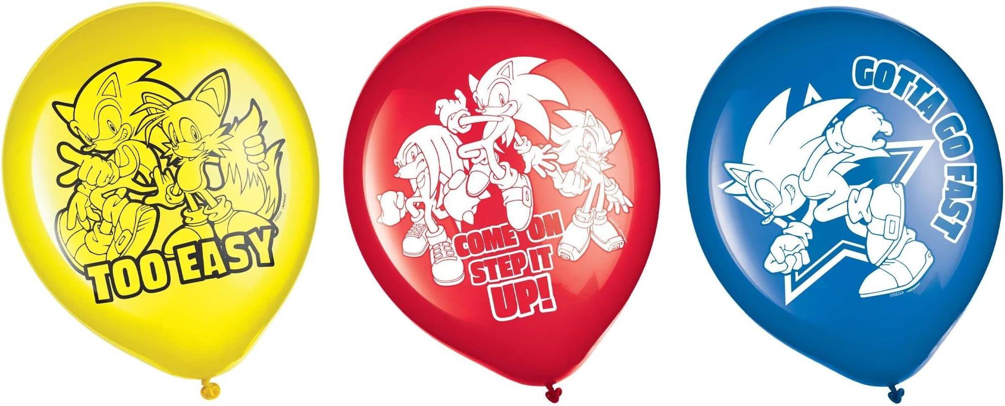 Sonic Assorted Color Latex Balloon - 12" (6 Pc) - Perfect for Birthdays, Celebrations & Events