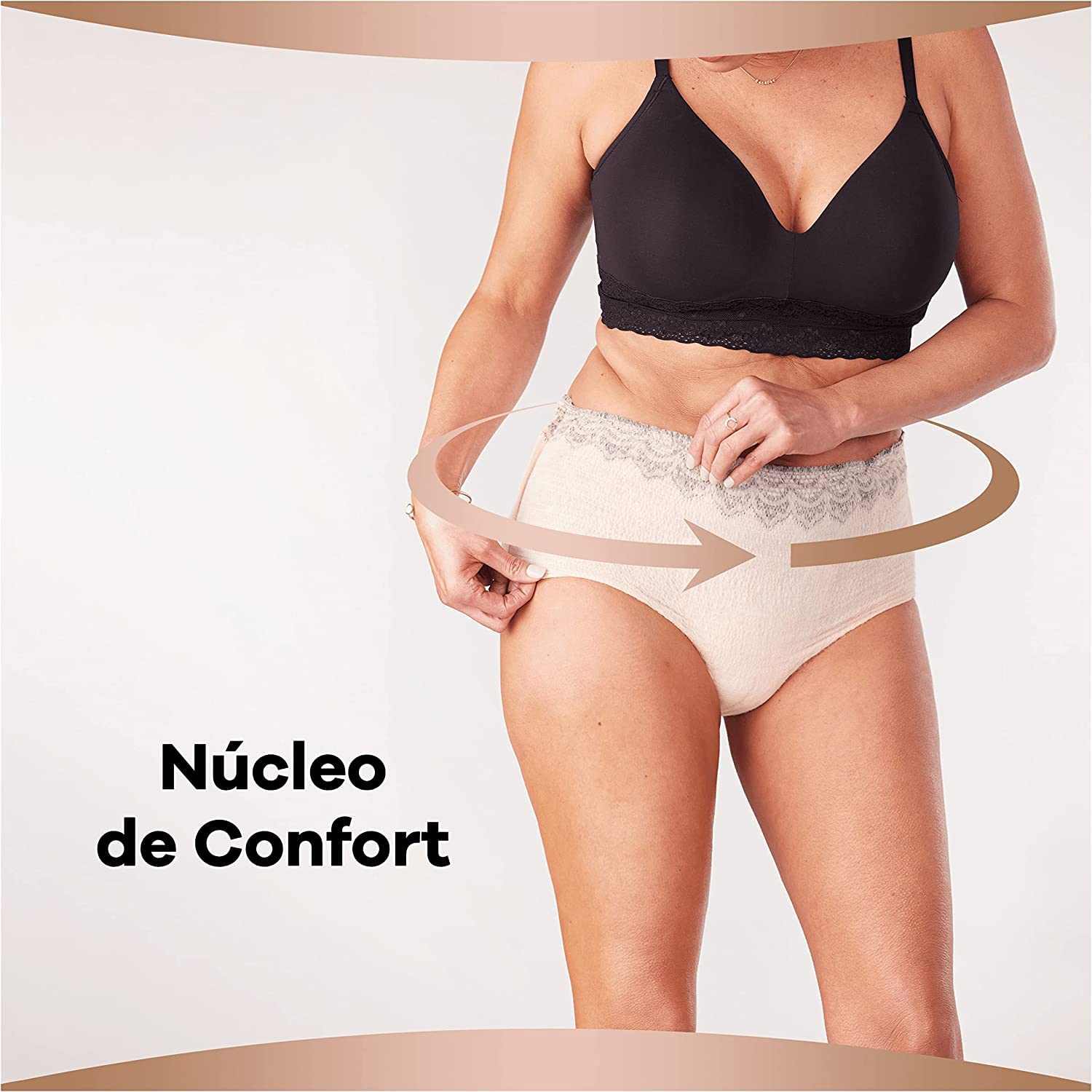 Ausonia Discreet Braguitas Boutique Beige Plus, Talla G, Pack de 16, Tacto Similar A La Ropa Interior, Superabsorbente, Diseño Curvo Para Un Ajuste Ceñido