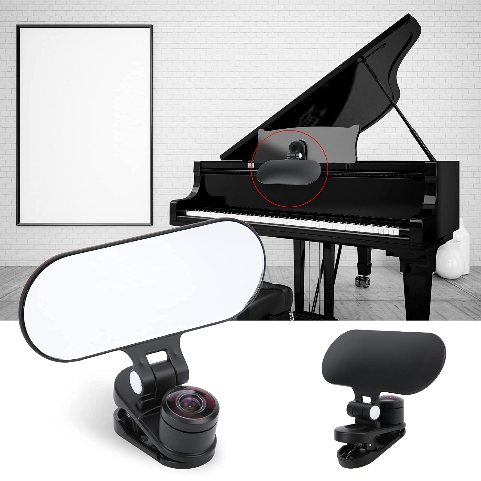 Obiettivo di Classe Online Obiettivo Fisheye a Clip Obiettivo Grandangolare Dedicato per L'insegnamento del Pianoforte con Effetto Video Mirroring dello Schermo a Doppia Divisione