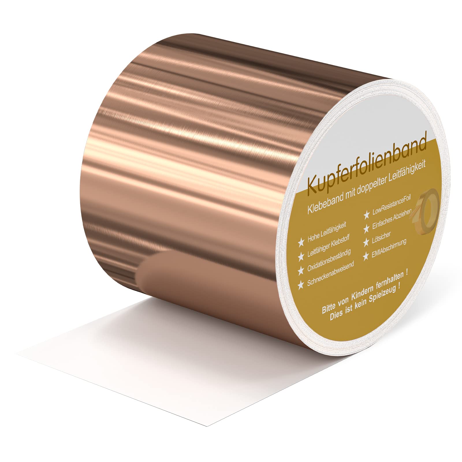Cong.Lai Kupferband Gegen Schnecken 100mm x 10m, schneckenschutz kupferband selbstklebend, Hochbeete für Garten, Selbstklebendes EMI Abschirmband, Kann Schneckenkorn Ersetzen