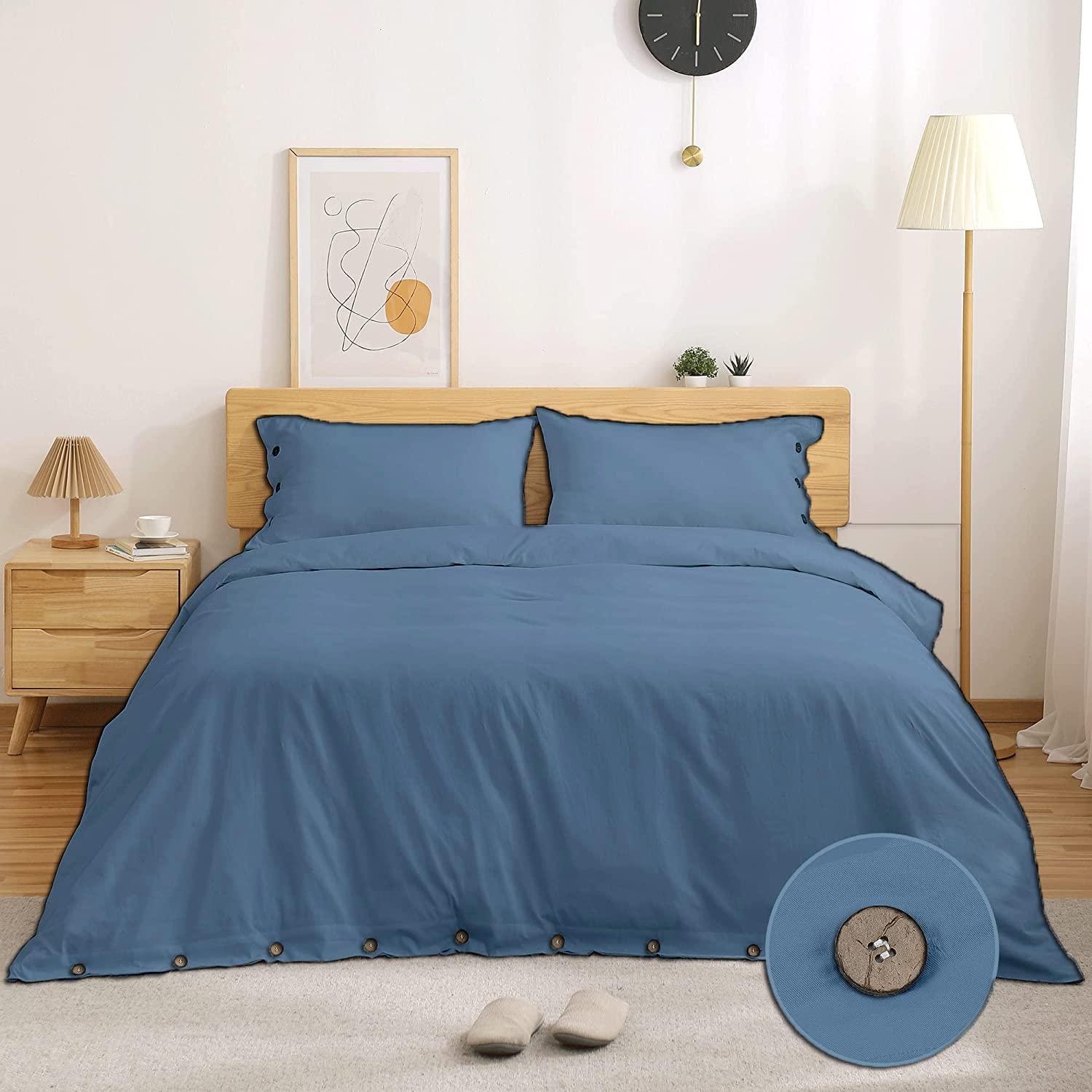 Copripiumino In 100% Raso Di Cotone Blu Oltremare | Zenoni & Colombi - Foto 7