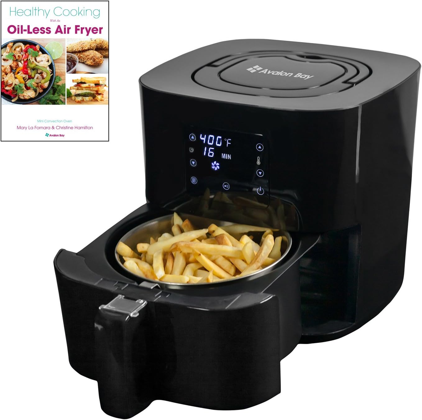 Digital Air Fryer with Stainless Steel Basket, For Healthy Fried Food, 8 Presets, 2.65 Quart Capacity, AF25BSS