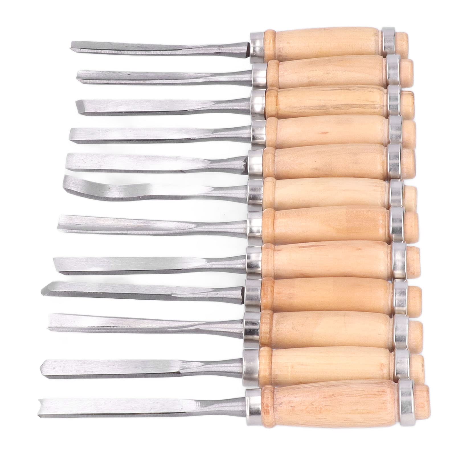 Sxhlseller Scalpelli per Legno Durevoli Set da 12 Pezzi per Intagliare Utensili in Acciaio Ad Alta velocità per Smerigliatrice da 8 Pollici di Lunghezza per Falegnami