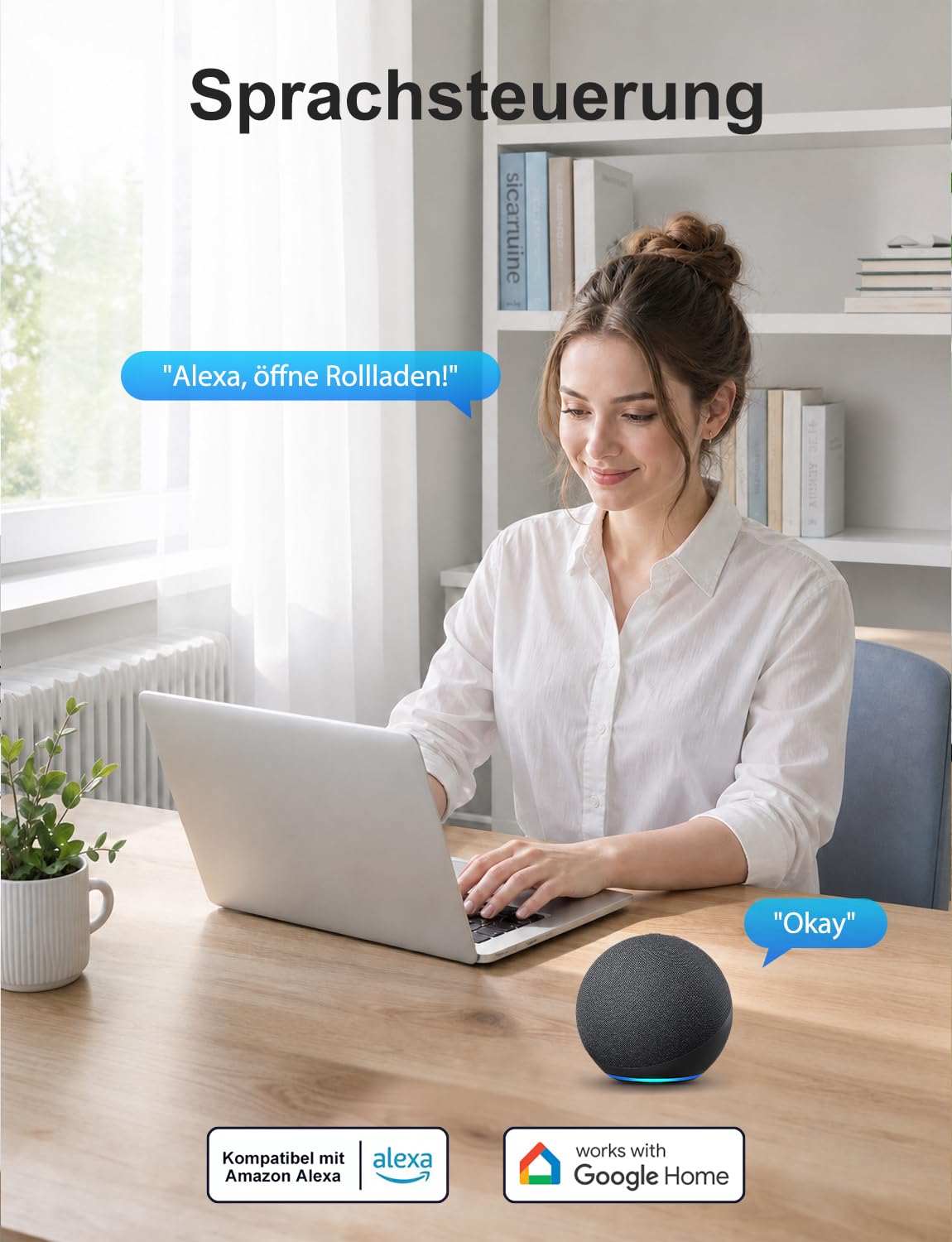Maxcio WLAN Unterputz Rolladenschalter für Smart Home mit Sprachsteuerung