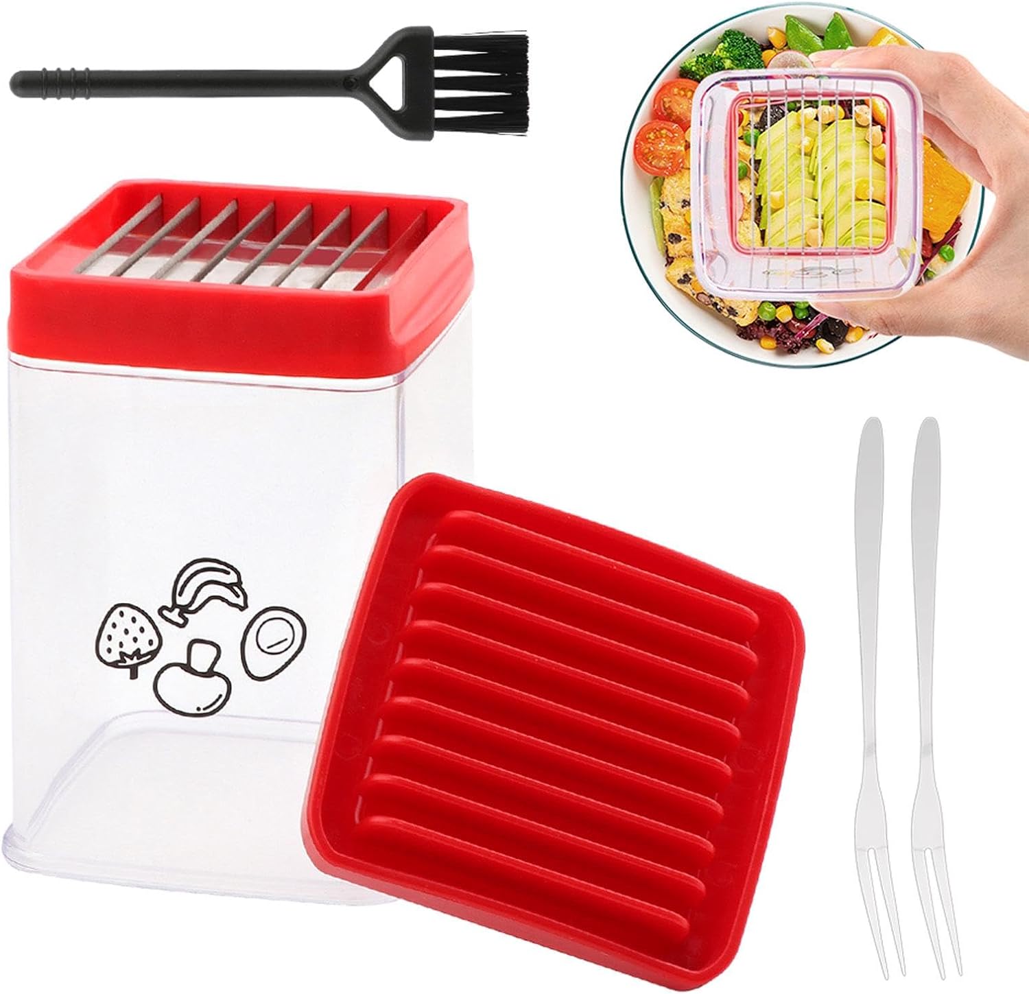 Cup Slicer, Fruit Slicer, Stainless Steel Strawberry Slicer, Banana Cup Chopper, Egg Slicers Kiwi Cutter, Strawberry Cutter Mini Slicer, Quickly Making Fruit Vegetable Salad Cup Slicer, Fruit Slicer, Stainless Steel Strawberry Slicer, Banana Cup Chopper, Egg Slicers Kiwi Cutter, Strawberry Cutter Mini Slicer, Quickly Making Fruit Vegetable Salad