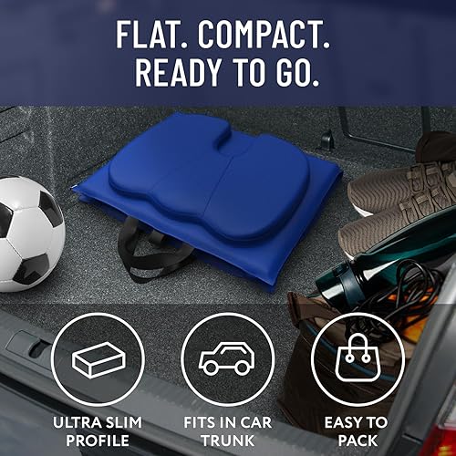 Miniatura 6 de Everlasting Comfort Asientos de estadio con soporte de respaldo, sillas de espuma viscoelástica ajustables con respaldo y cojín, portátil, cojín de