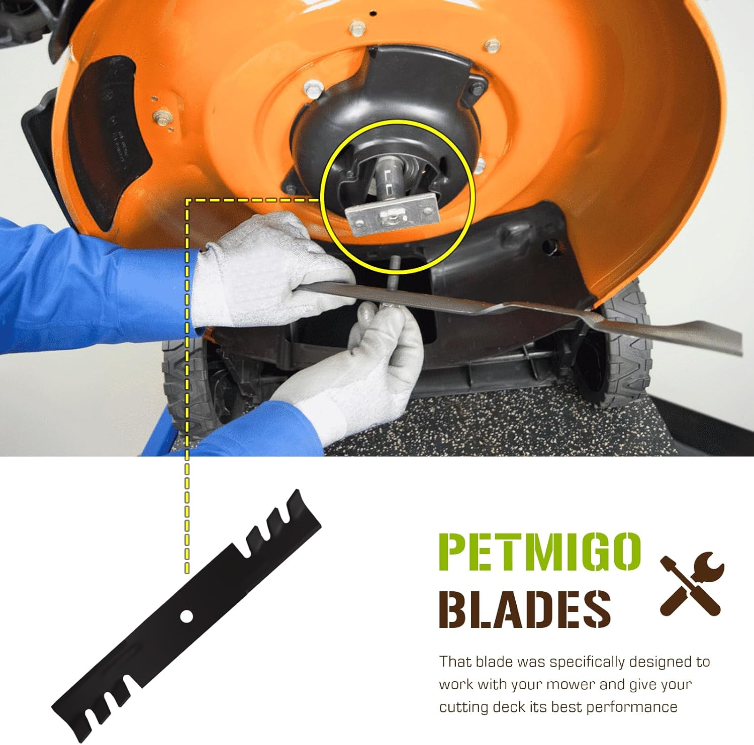 482878 Mulching Mower Blade Set for Scag 482462 481707 481711 Exmark 36'' 52'' Explorer 1-633482 539100341 Husqvarna 539100341 IZ5221 IZ5223 Encore 481707(3 Pack)