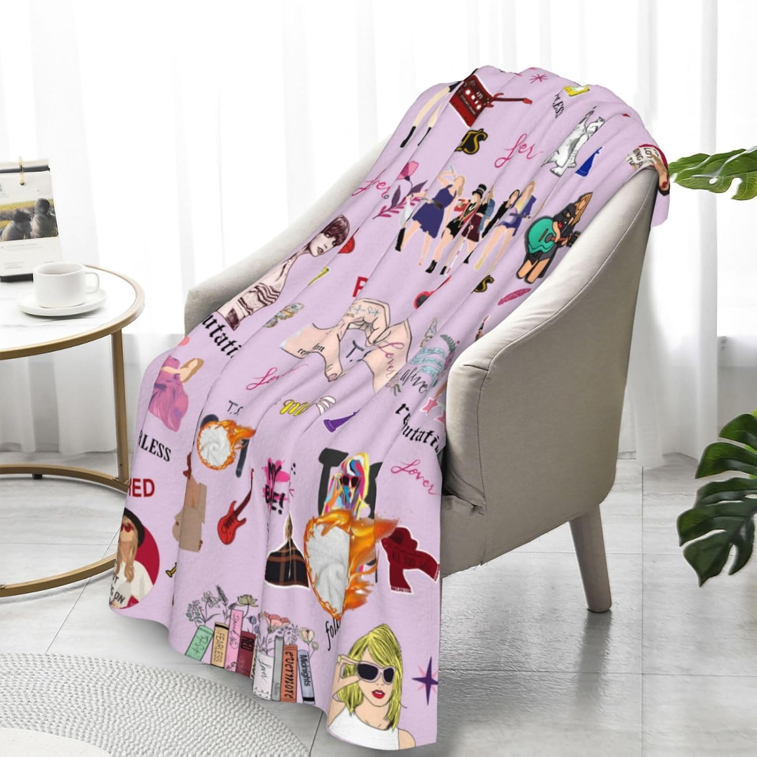 Fleece Throw Blanket, Super Soft Warm, 40" x 50", for Couch