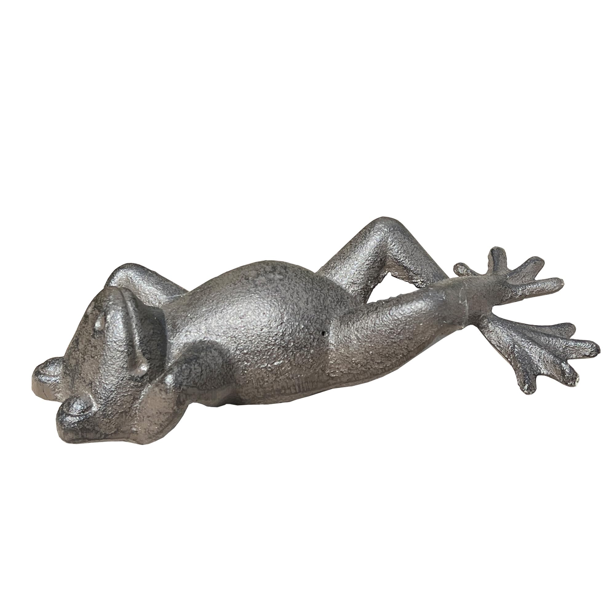 Alfie Francis Brown Cast Iron Sunbathing Laying Down Frog Garden Ornament And Statue Decoration Outdoor Home Decor Gift
