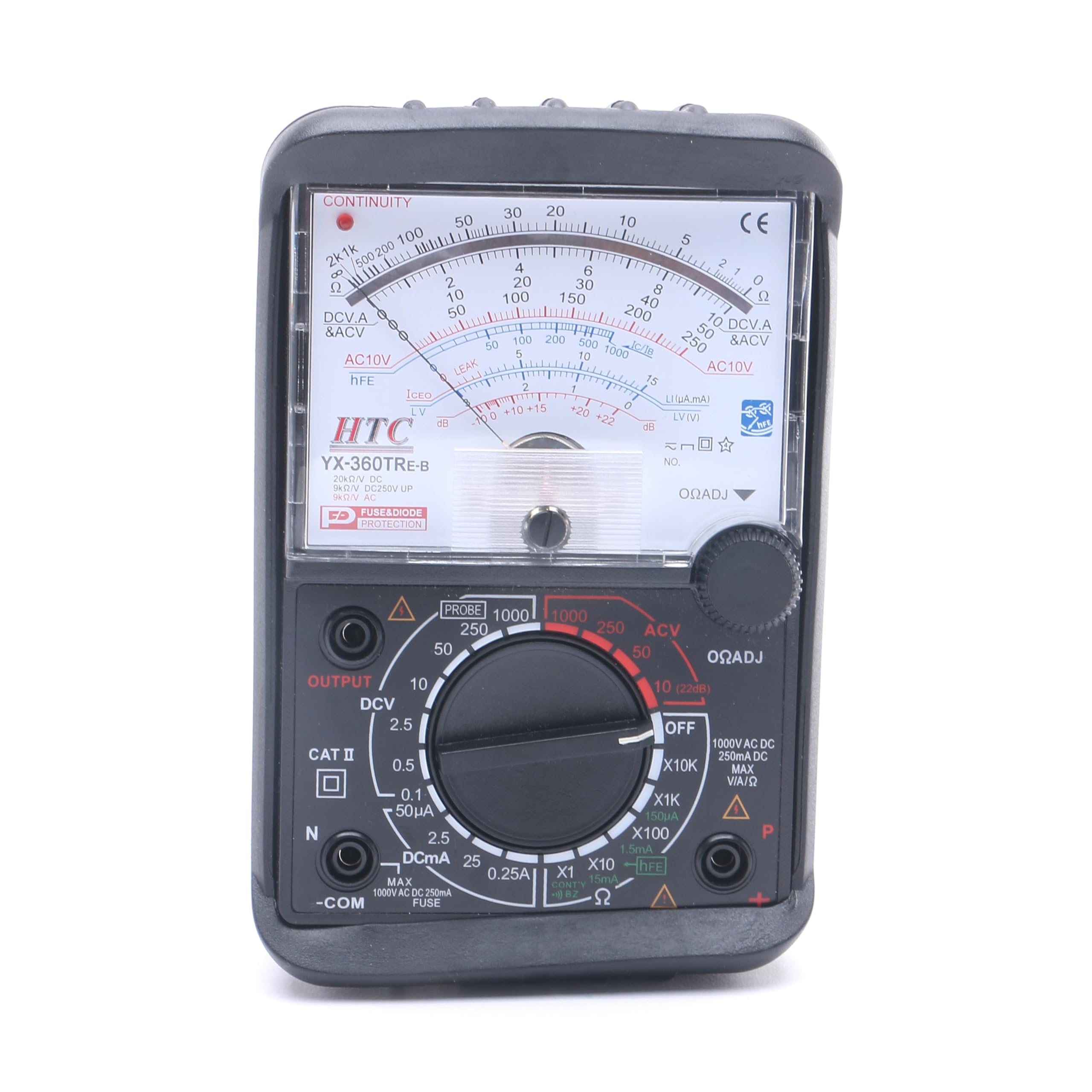 YX-360 TRE-B, HTC HAZARI TECH CONNECT Digital & Analog Multimeter with Mirror Scale, hFE Test | Diode, AC/DC Voltage Measurement - Versatile Multimeter for Electronics and Electrical Testing-image-14
