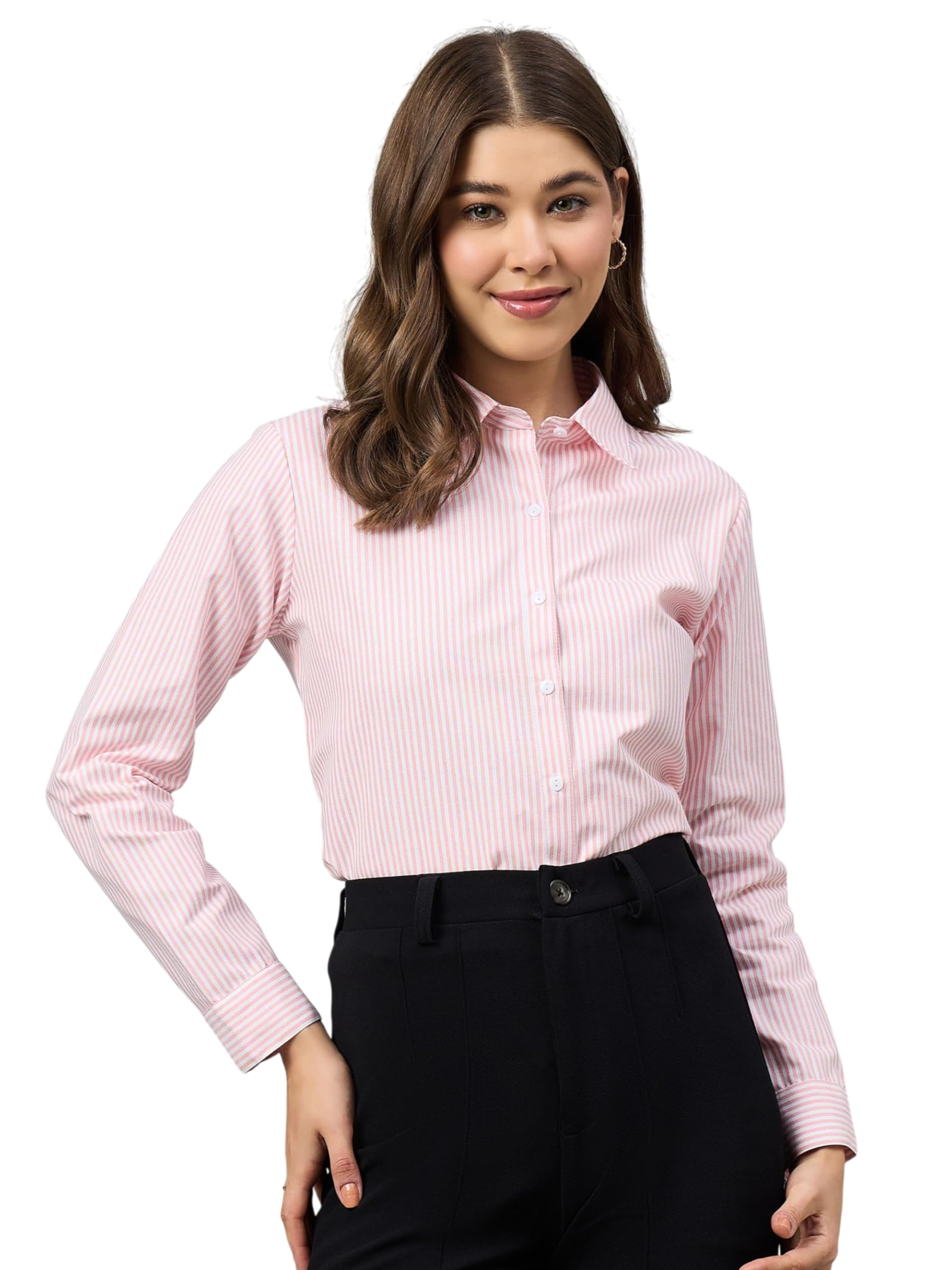 Women Solid Polycotton Regular Formal Shirt-image-42