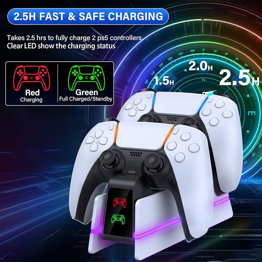 PC周辺機器 PlayStation - play station 5 dualsense led Amazon.com: P5 Controller Charger Station Compatible with