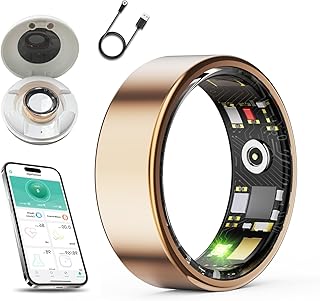 MAEZOE Smart Ring Health Tracker for Women and Men, Monitors Heart Rate, Sleep, and Stress, Waterproof Fitness Ring for Ev...