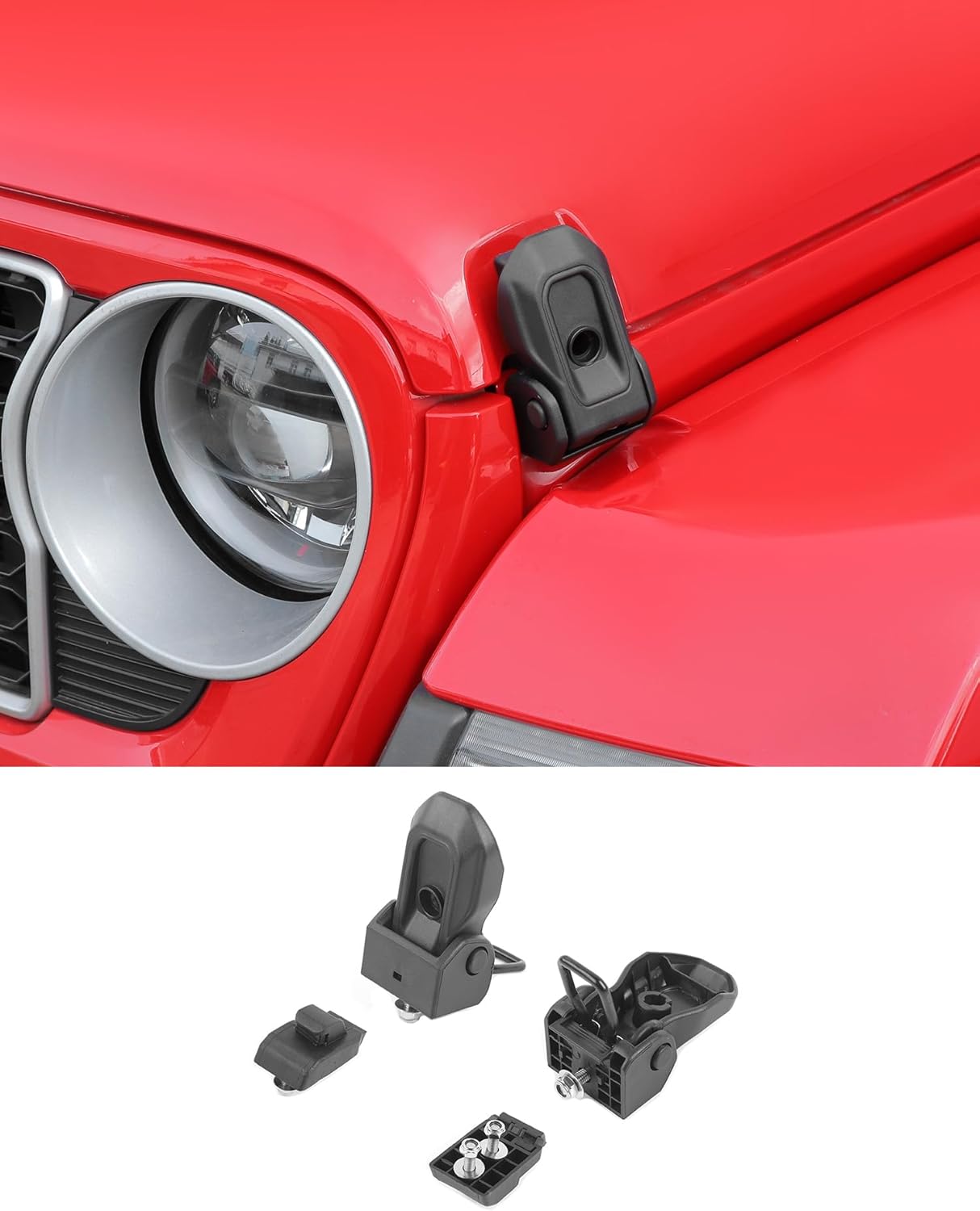 2 Pair Locking Hood Latch with Keys for 2018-2026 Jeep Wrangler JL JLU/Jeep Gladiator JT, Anti-Theft, Eliminate Hood Flutter Bounce, Jeep Hood Lock Catch Latch Accessories(Not for JK)