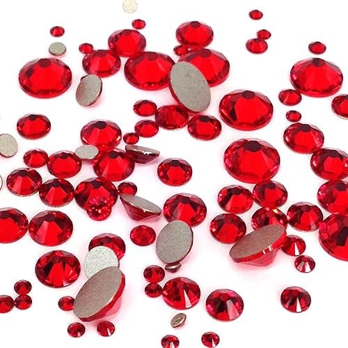 LIGHT SIAM (227) rojo 144 piezas Swarovski 2058/2088 Crystal Flatbacks diamantes de imitación rojos arte de uñas mezclado con tamaños ss5, ss7, ss9,