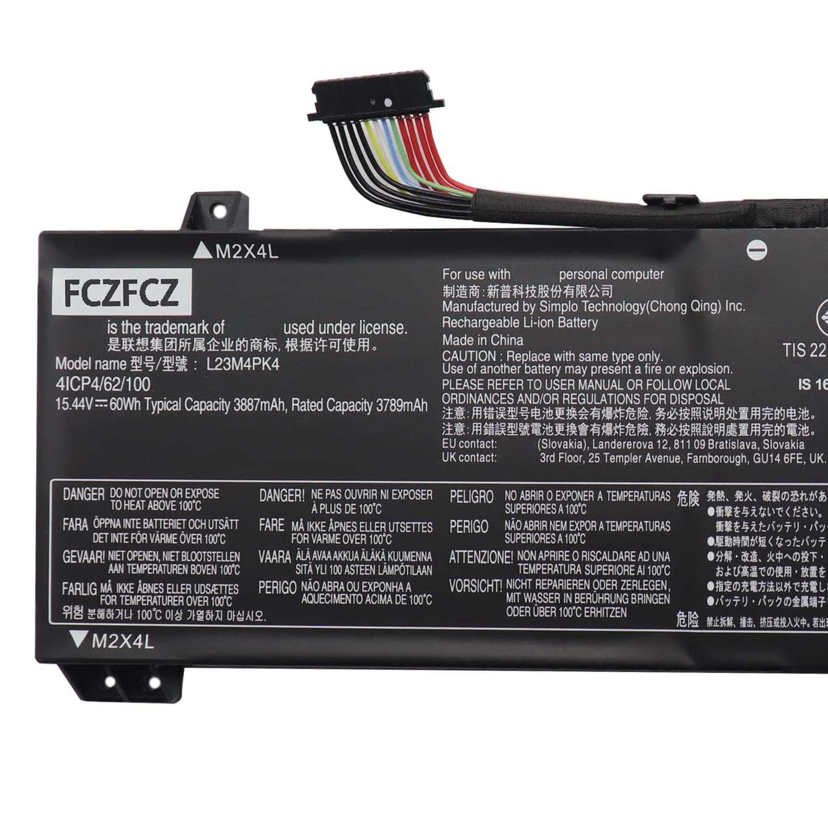 Amazon.com: FCZFCZ L23M4PK4 Battery 60Wh Replacement for Lenovo