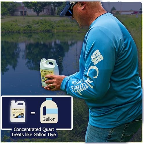 Miniatura 7 de Natural Waterscapes Tinte de estanque  Super concentrado azul medianoche, 1 cuarto de galón trata 1 acre hasta 6 pies de profundidad, tinte azul