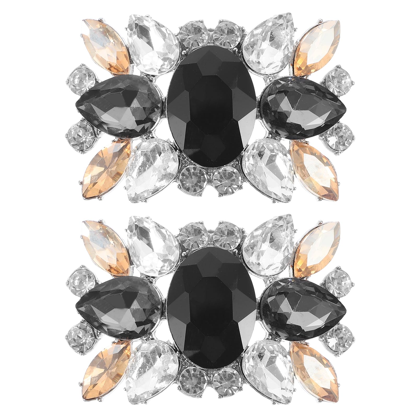 Healeved 2Pcs Rhinestone Shoe Clips Womens Sparkling Shoes Clips Bling Shoe Clips Wedding Party Shoe Bows Clips for Women Fashion Crystal Shoe Jewelry