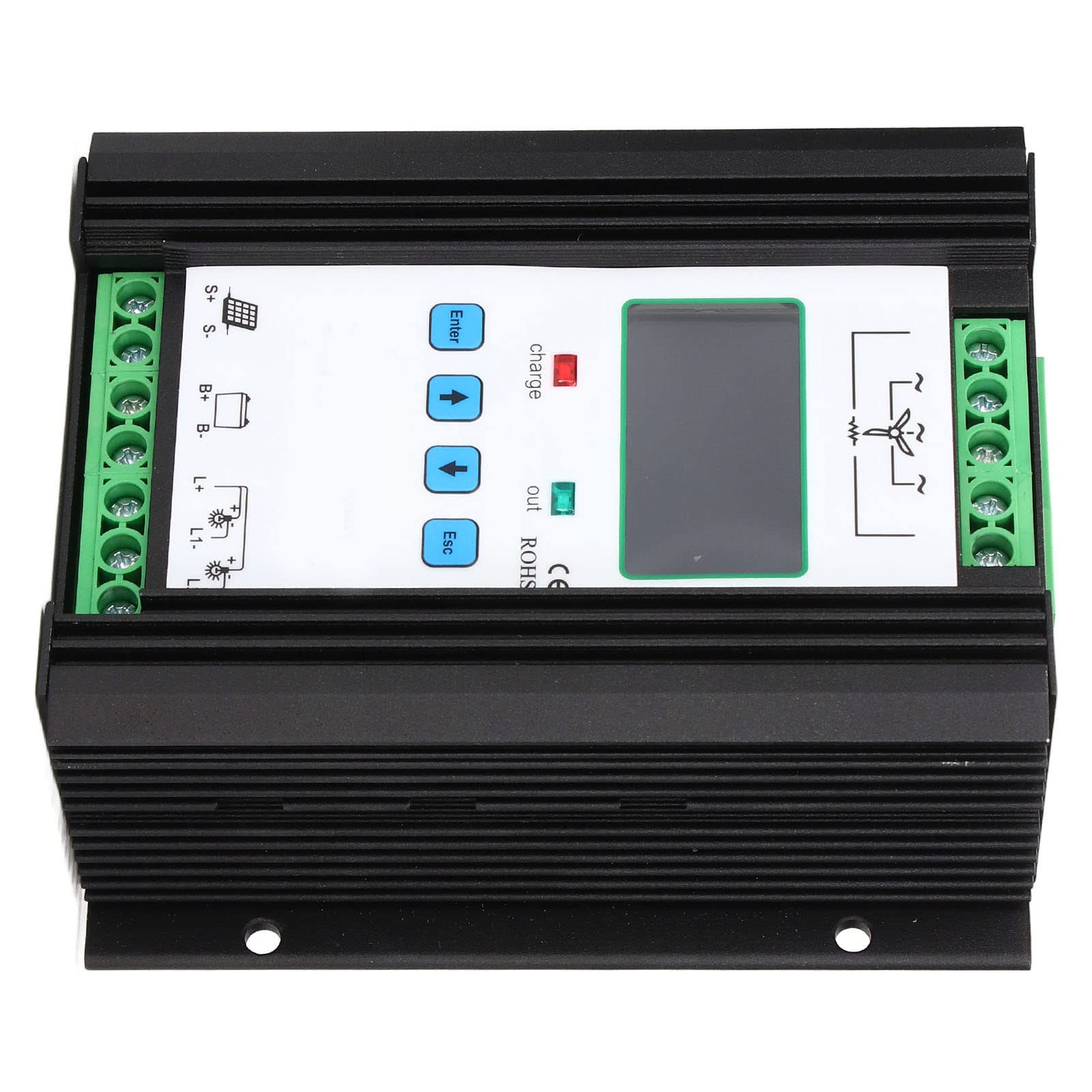 Controlador híbrido eólico solar Control inteligente digital Regulador solar eólico 12V 24V 600W