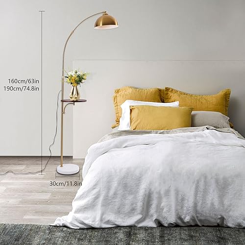 Miniatura 4 de OUKANING Lámpara de pie de decoración industrial con lámpara de escritorio rústica de metal ajustable, lámpara de libro para sala de estar,