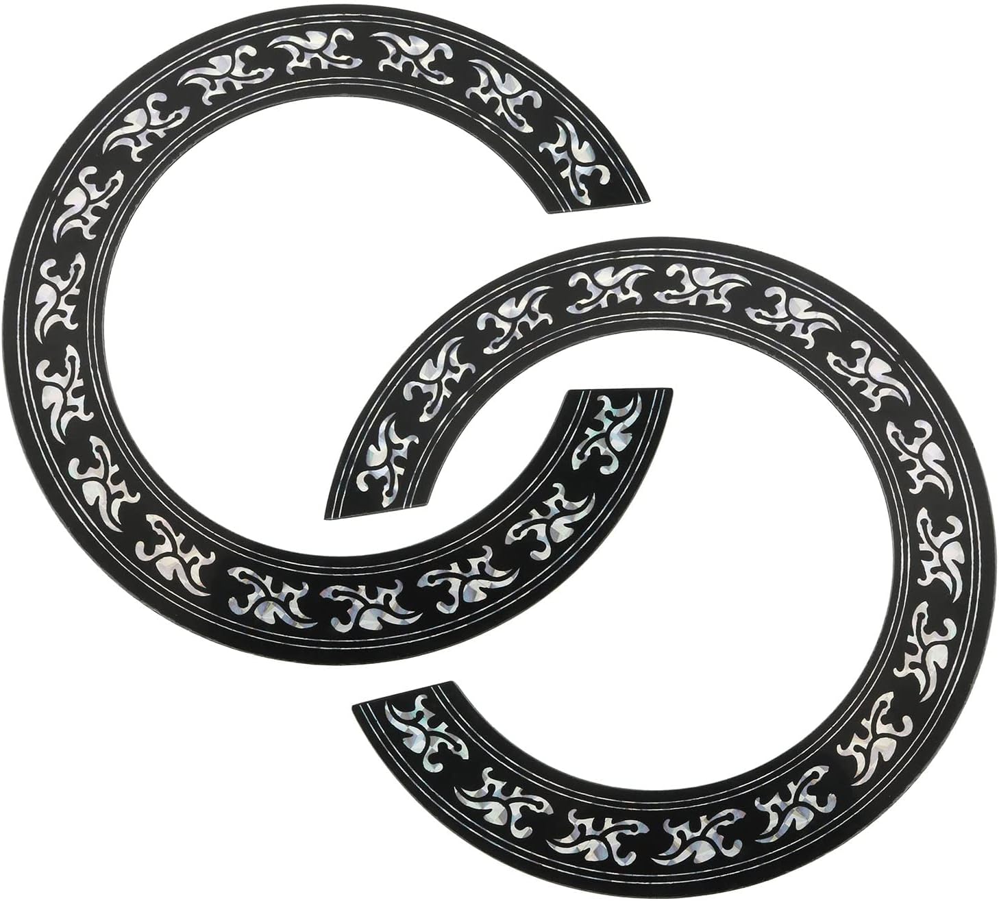 Calcomanía Guitarra Acústica Roseta Floral Calcomanía De Roseta De Guitarra Suministros De Borde 2 Unidades PVC Autoadhesivas