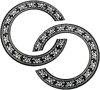 Vista 3 de E-outstanding 2 calcomanías autoadhesivas para guitarra con incrustaciones de roseta, para repuesto de piezas de guitarra clásica, 39 pulgadas