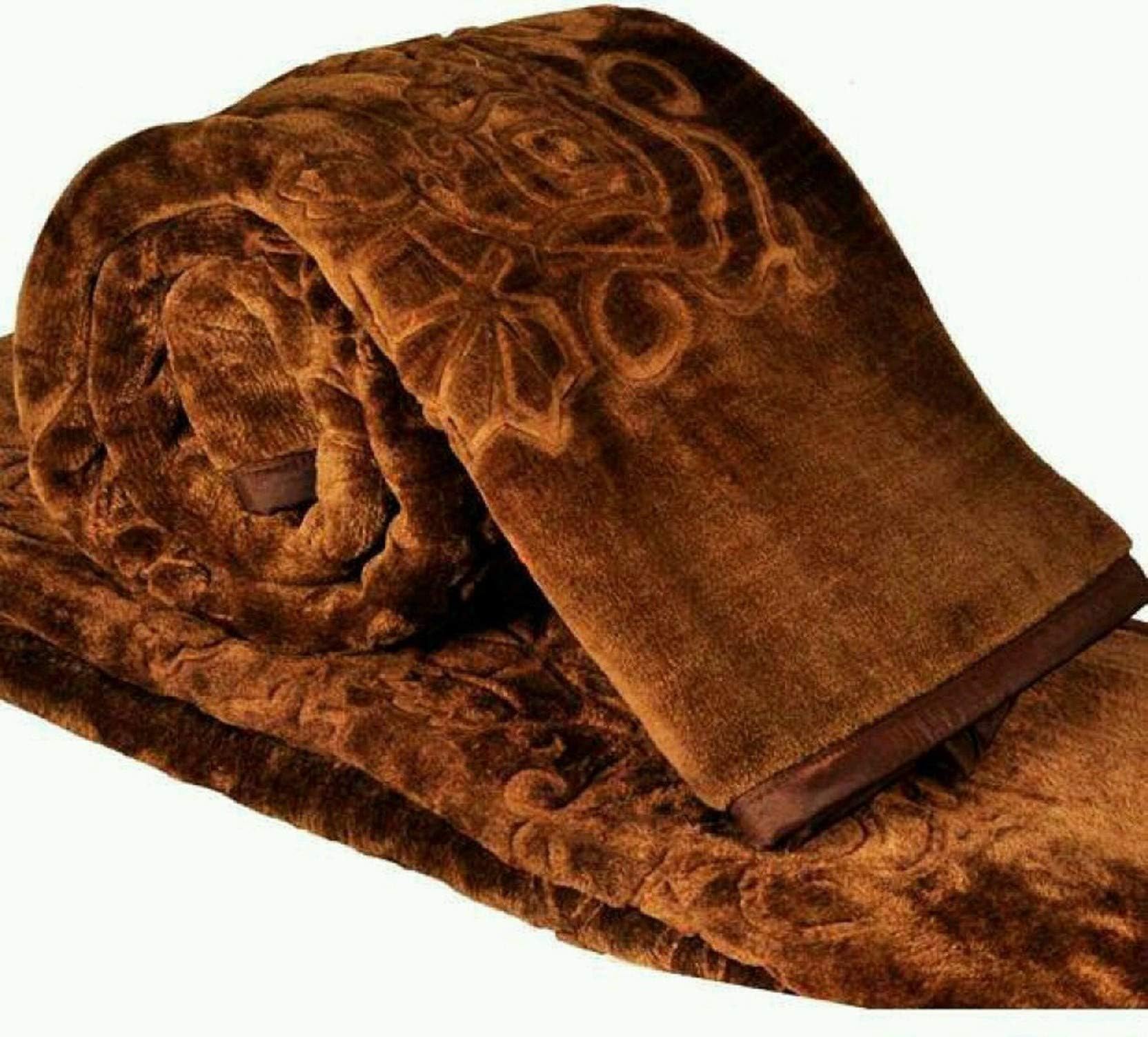 Cloth Fusion 500 TC Mink Blanket Single Bed | Super Soft Light Weight Blanket | Floral Embossed Design | Chocolate Brown | 63 x 79 Inches,Pack of 1 (lightweight)