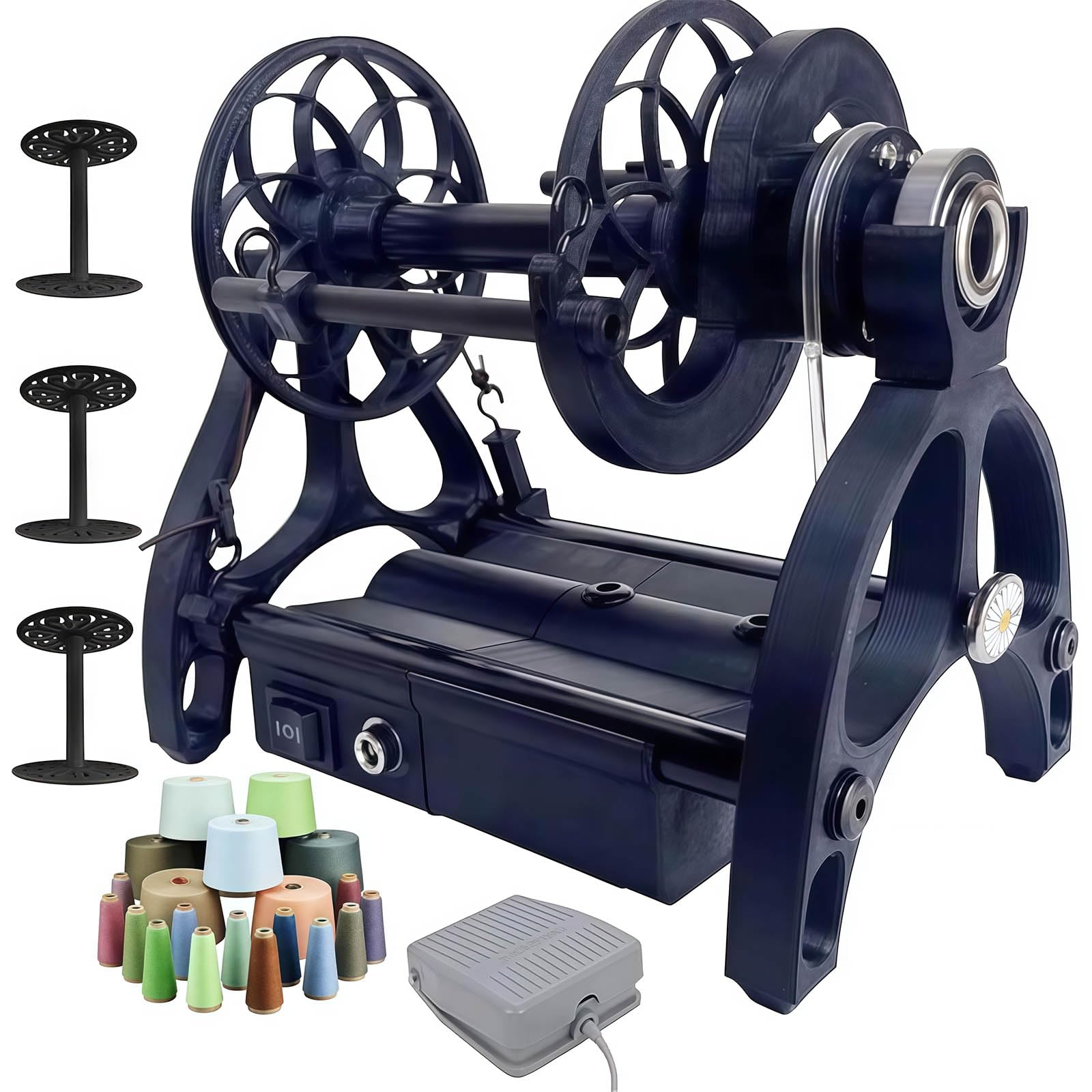 Roue de filature électrique 12V pour filer la laine sans fatigue et ajuster la vitesse