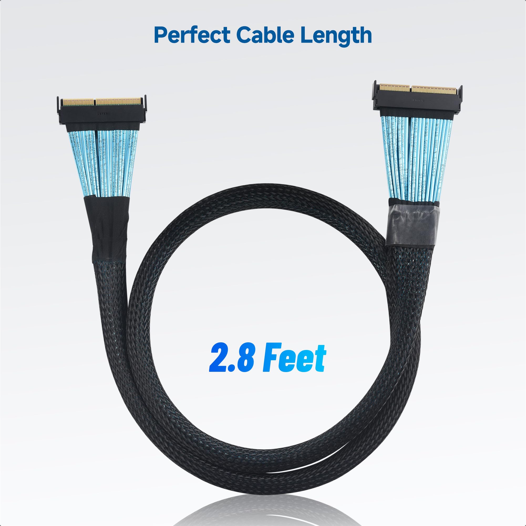 Cable Matters Cavo MCIO x24 a 148 pin (cavo MCIO), 0,85 m, supporta PCIe Gen5, SFF-TA-1016 Mini Cooledge IO Cable