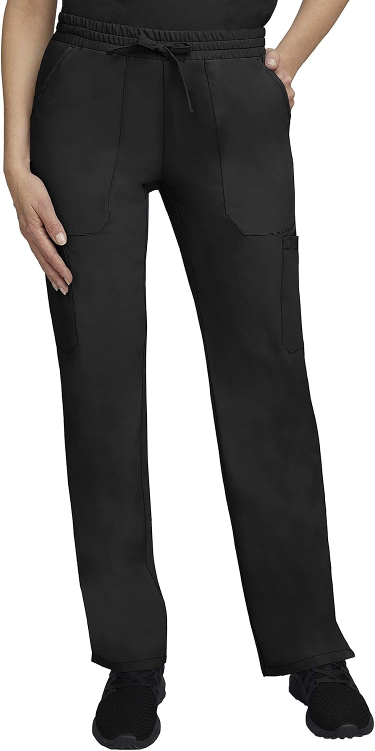 Women Scrub Top with Mock Wrap Neck Line and 5 Pocket Drawstring Scrub Pant - 110200 - Image 4