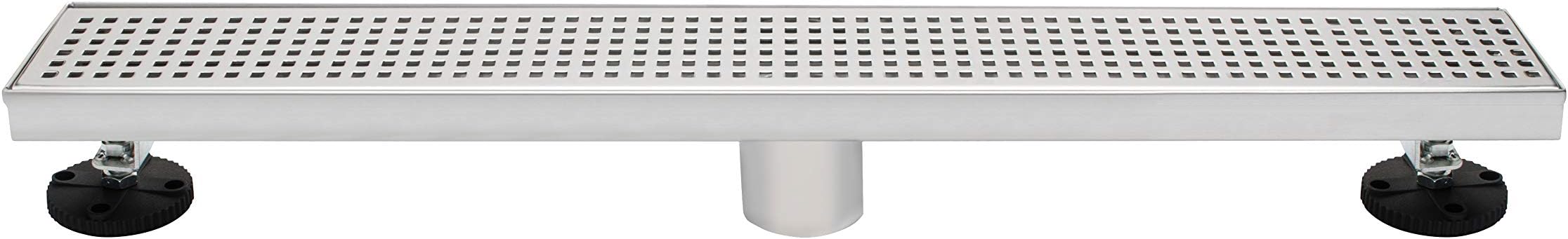 PF WaterWorks PF3001-CH Innova 24” Square Pattern Designer Linear Drain, Chrome