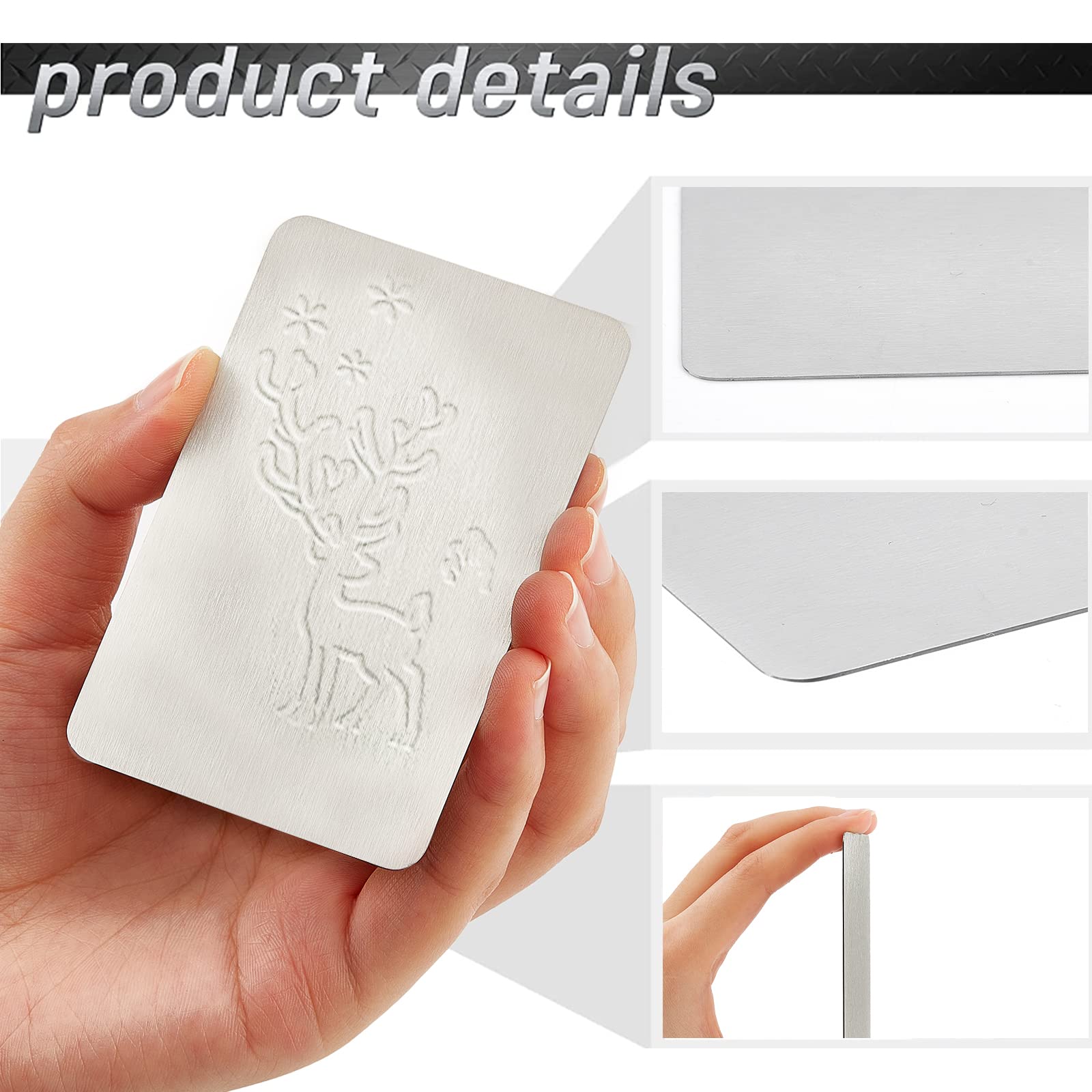 NBEADS 12 Pcs Metal Business Cards - Image 3