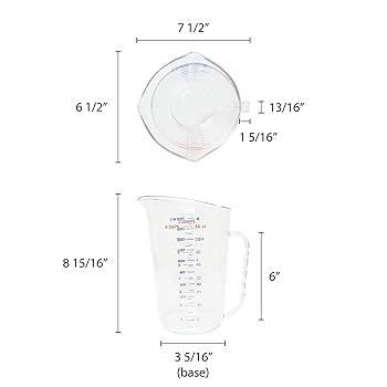 Amazon.com: Thunder Group PLMC064CL Measuring Cup 2 Quart