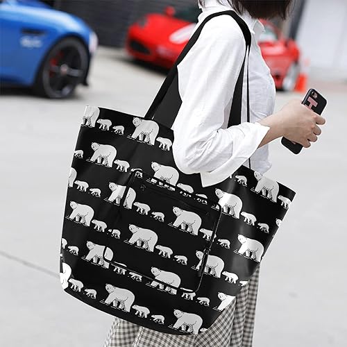 Miniatura 7 de Polar Bear - Bolsas de comestibles reutilizables de gran capacidad, plegables con bolsa, lavables a máquina, para mujeres, cocina, Multi