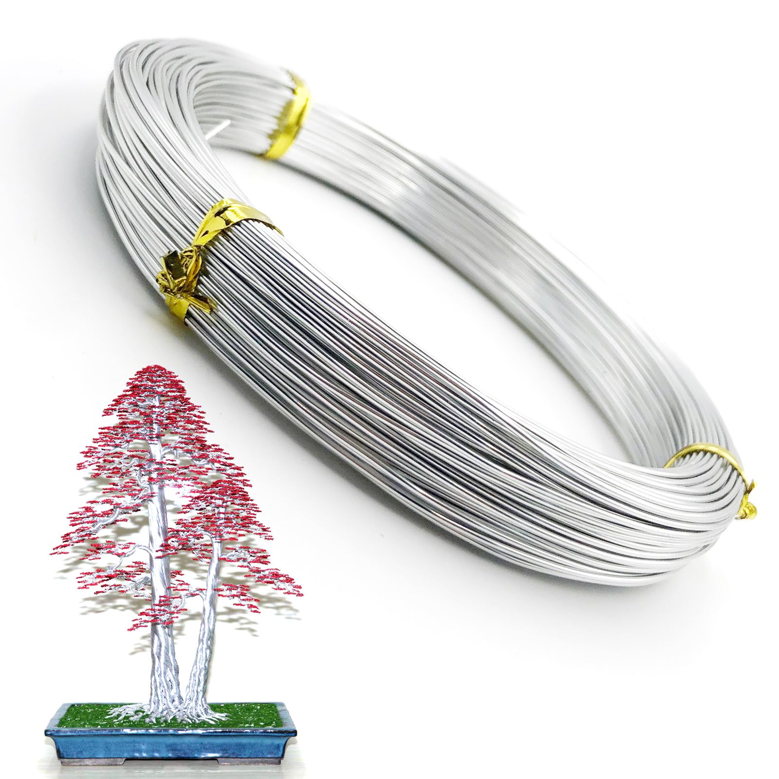 Qgond 164FT 18-Gauge Aluminum Craft Wire - Flexible & Bendable Wire for DIY Projects, Jewelry Making, and Sculpting