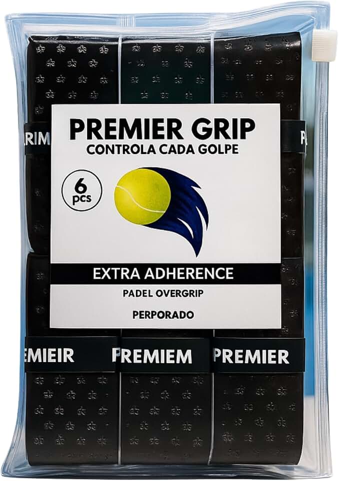 Grip Negro | Grip Perforado Padel | Overgrip Perforado | Paquetes 6/12 Unidades | Grip Raqueta | Máxima Absorción del Sudor | Grip Antideslizante | Accesorios Padel
