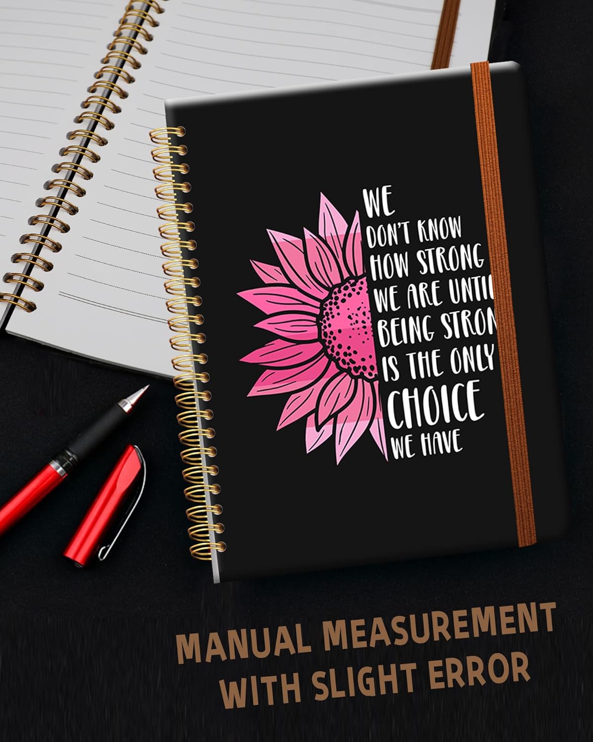 Ruled Spiral Writing Notebook,A5 Hardcover Lined College Journal for Women Lady Girl,Strong Twin-Wire Binding with Premium Paper,8.4" X 6",Perfect for School,Office,Home Gifts(Sunflower Breast Cancer) - Image 6