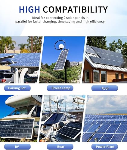 Miniatura 6 de ELECTOP Cable de extensión de conector de panel solar de 3.5 pies, conectores de rama en Y solares 2 en 1, cable adaptador paralelo, divisor de