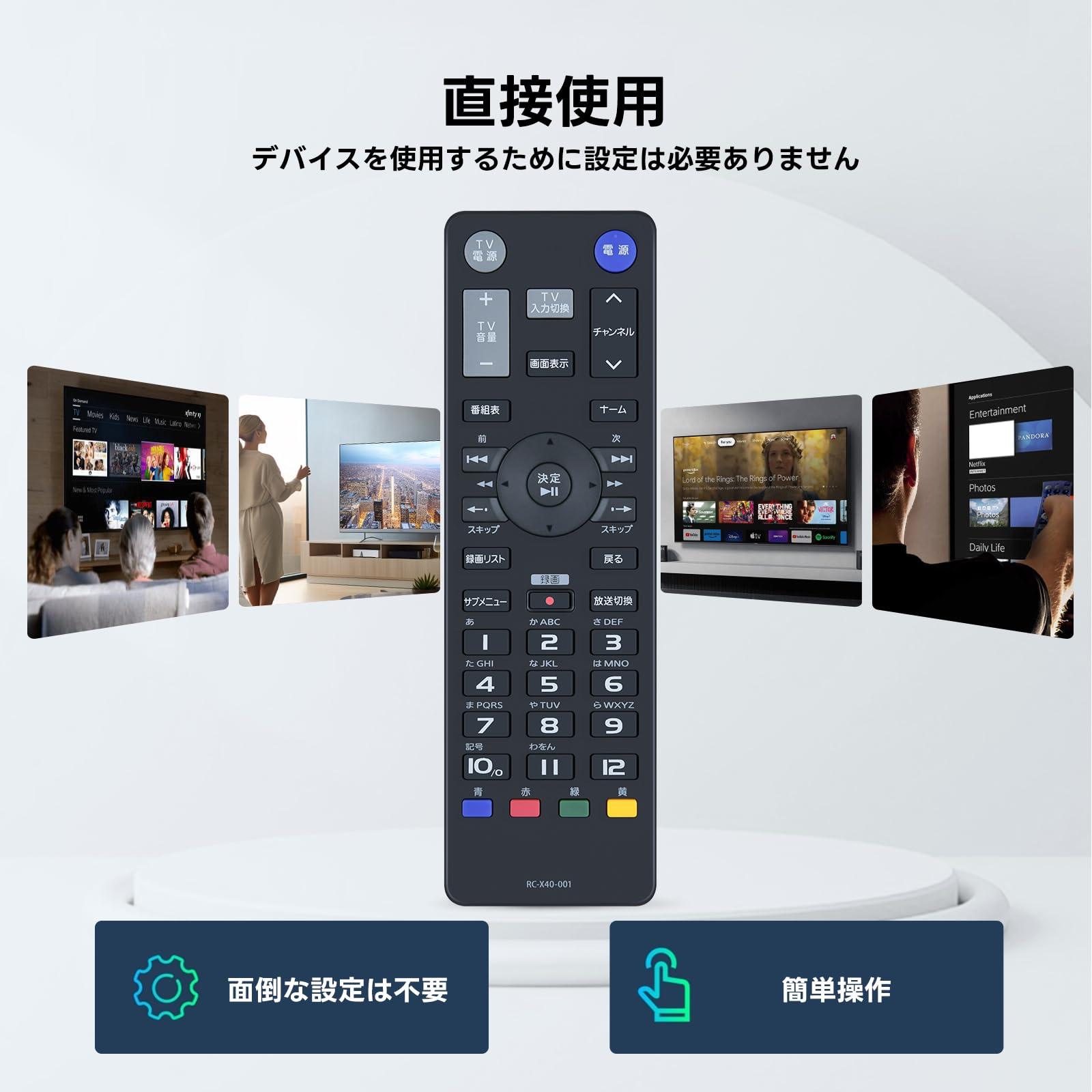 Amazon.co.jp: チューナーリモコン RC-X40-001 for I-O DATA 地上・BS