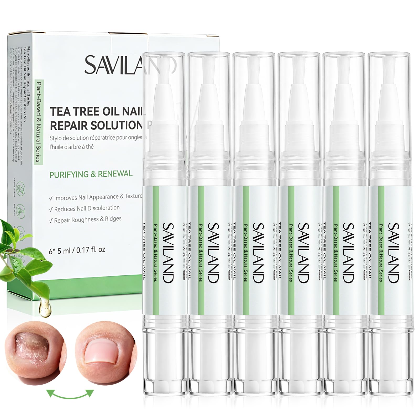 SAVILAND Tea Tree Oil Nail Cuticle Pen 2.0% Salicylic Acid Deep Repair