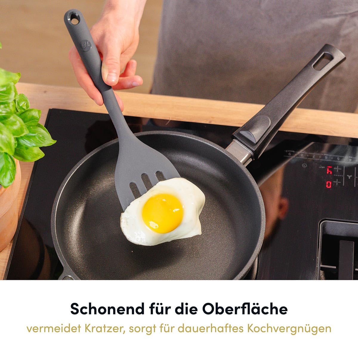 Hoffmann 10-teiliges Kochgeschirr-Pflegeset, Pfannenschoner, Silikonwender, Schöpfkelle, Mikrofasertücher, 200°C Hitzebeständig, Antiverschleiß-Set, Silikon Küchenhelfern
