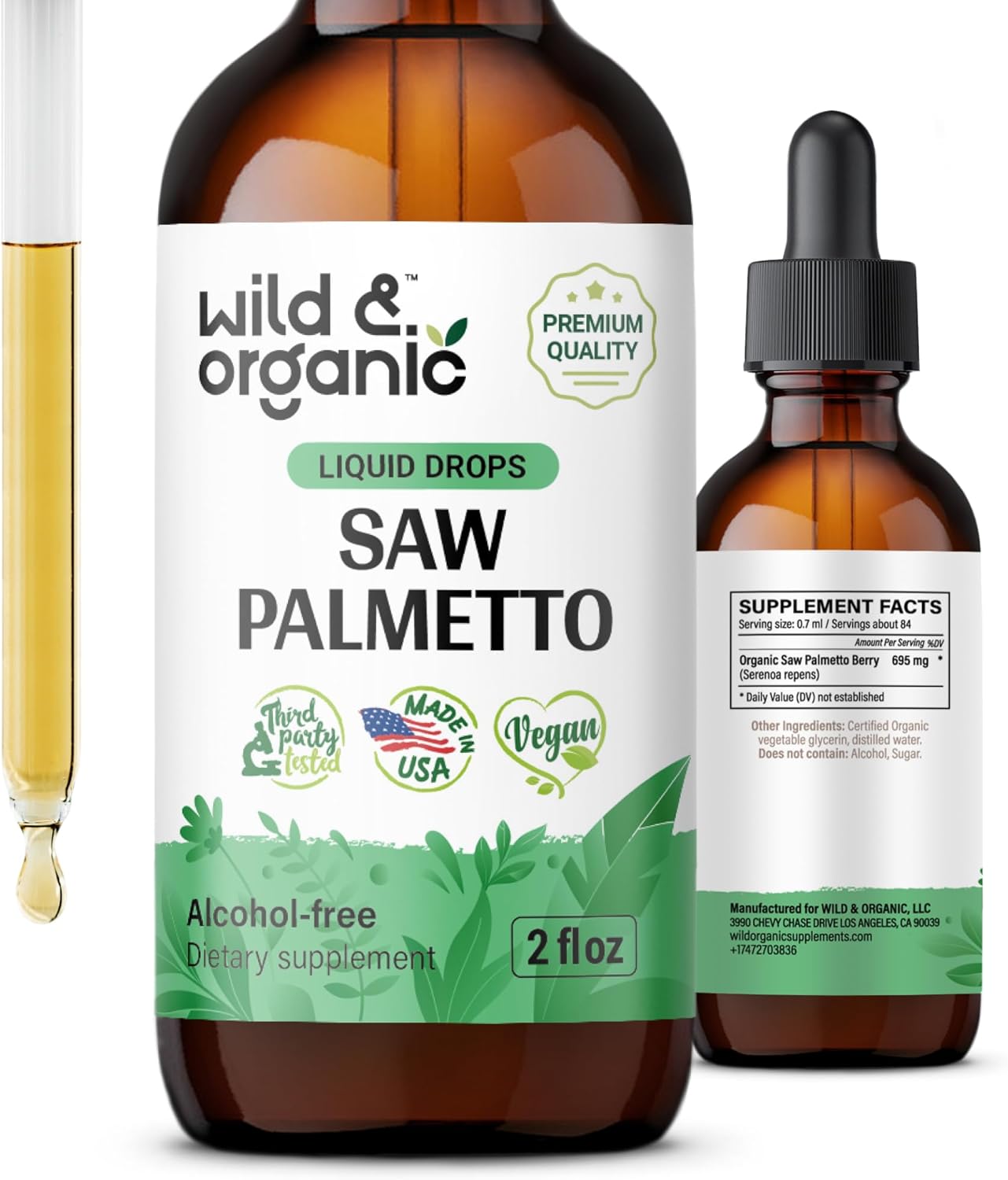 Saw Palmetto Liquid Extract Supplement for Men & Women