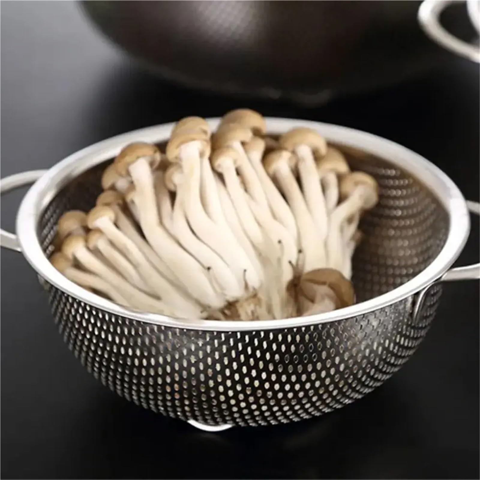 Cesta Drenaje Colador de malla, colador de verduras, cesta for lavar frutas, colador de espaguetis, práctico escurridor, limpiador(Double Sing,16.5cm)
