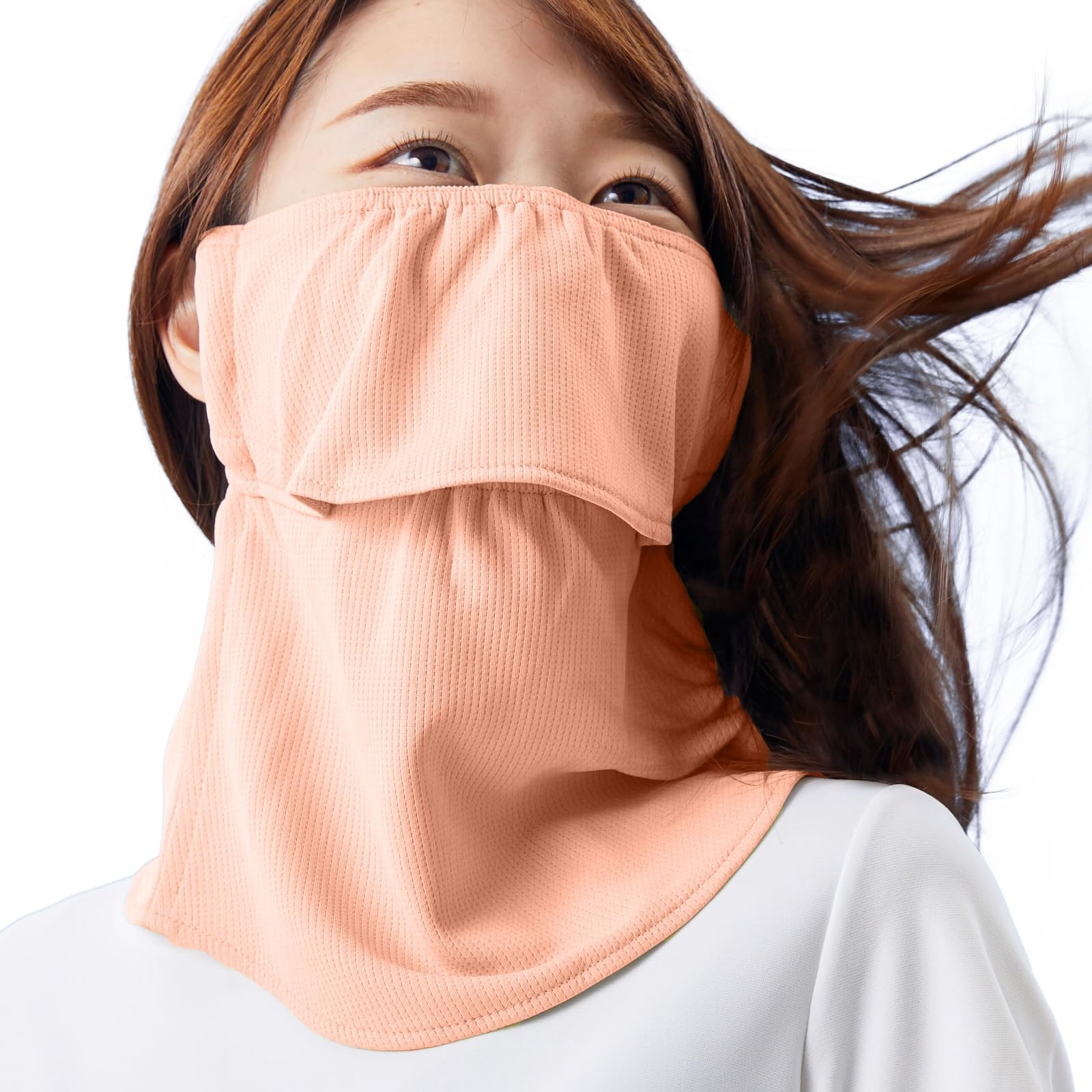 UV Sun Protection mask for face-Neck "Yake-nu Standard" (402 Orange)