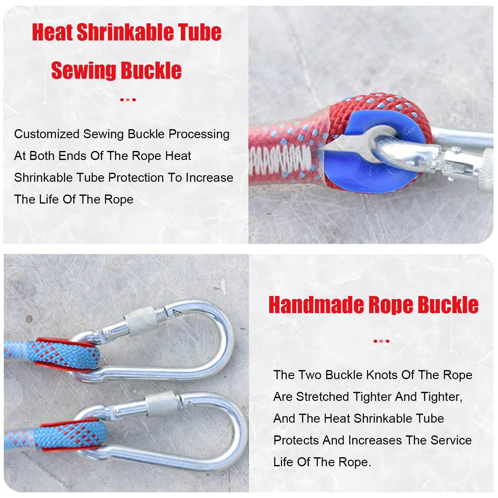 Corda arrampicata Negro Cuerda De Escalada Al Aire Libre，Alta Resistencia Cuerda Electrostática Que Salva Vidas，Alpinismo Aventura Cuerda Rescate De Campamento（10mm/12mm/14mm/16mm/18mm/(Size:12mm-40M)